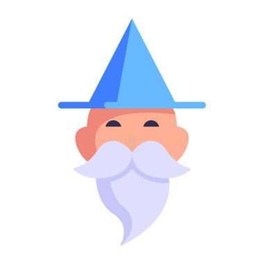 Şapkalı ve sakallı adam vektör çizimi