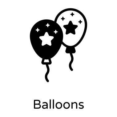 Balon ikon vektörü. siyah doldurulmuş düz stil çizimi. Beyaz arkaplanda izole edilmiş sembol, düzenlenebilir öge.