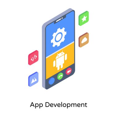 mobil uygulama vektör simgesi modern illüstrasyon