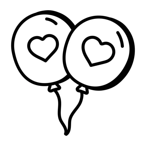 Hearts Balloons Vector Illustration — Stock Vector