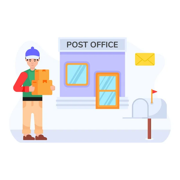 Postkantoor Vector Illustratie Ontwerp — Stockvector