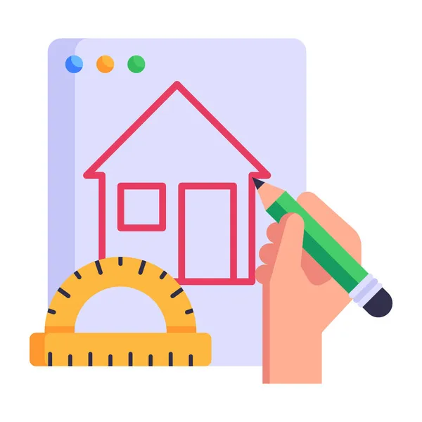 Kresba Domu Jednoduchý Design — Stockový vektor