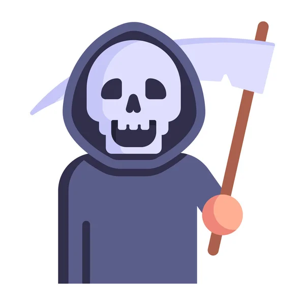 Crâne Halloween Avec Chapeau Une Illustration Vectorielle Sorcière — Image vectorielle