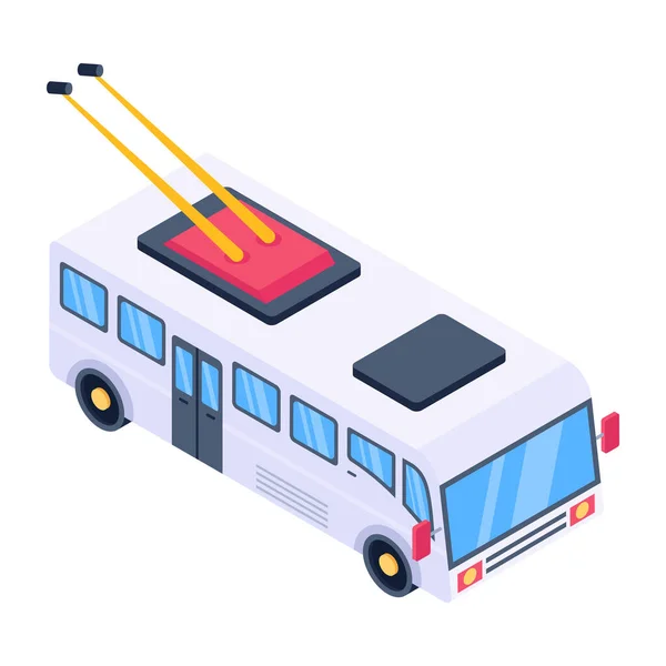 Bus Isométrico Icono Web — Vector de stock