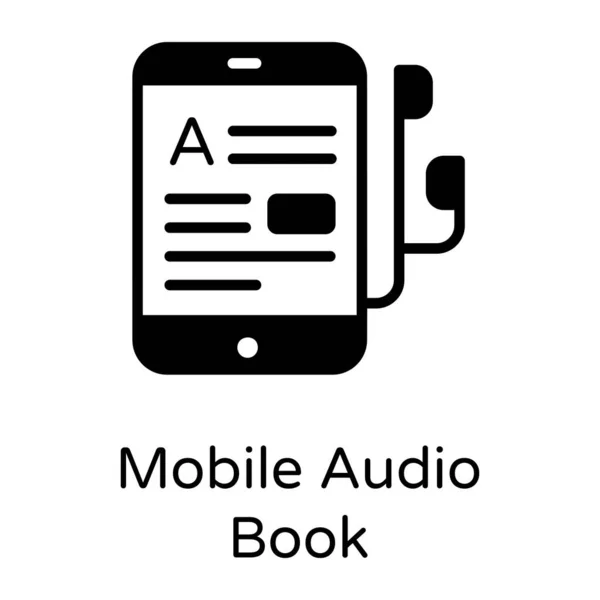 Libro Audio Móvil Smartphone — Vector de stock
