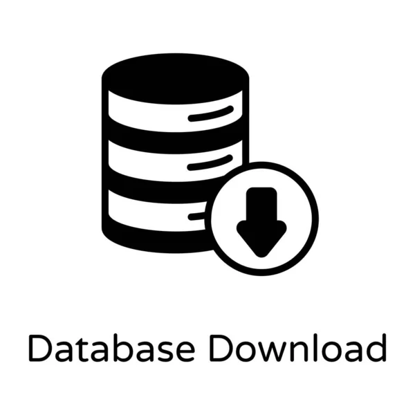 Flèche Icône Téléchargement Base Données Icône Vectorielle Plate — Image vectorielle