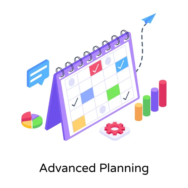 Planification Plan Gestion Calendrier Rapport Stratégie Développement Temps Échéance Vecteur — Image vectorielle