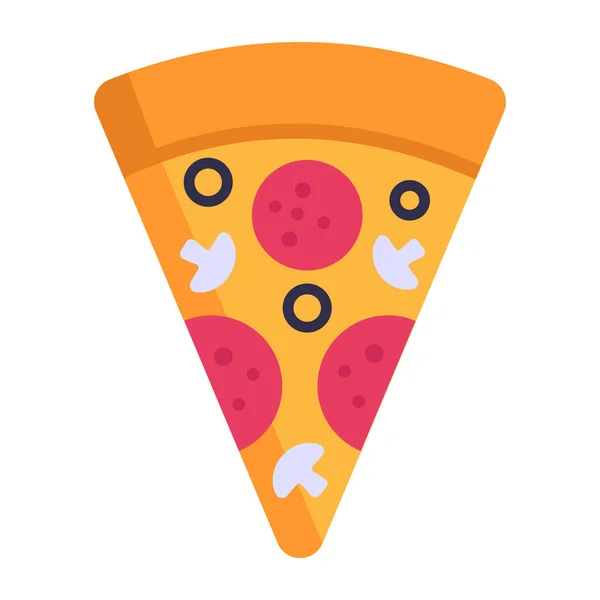 Icône Pizza Illustration Plate Des Icônes Vectorielles Restauration Rapide Pour — Image vectorielle