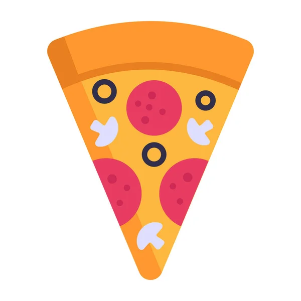 Icono Pizza Ilustración Plana Los Iconos Vectores Comida Rápida Para — Vector de stock