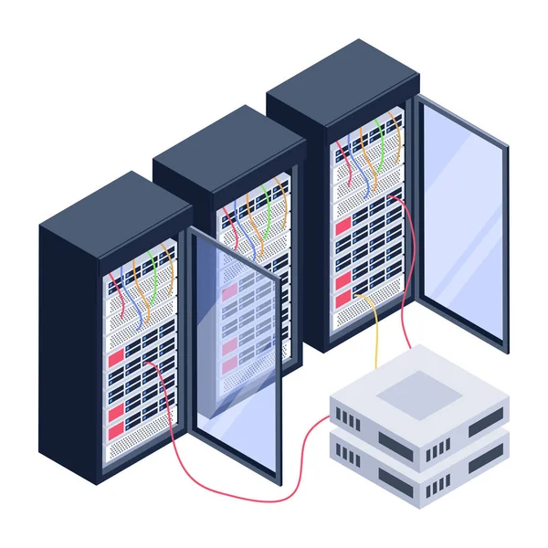 Datenserver Mit Isometrischem Symbol Vektorillustration — Stockvektor