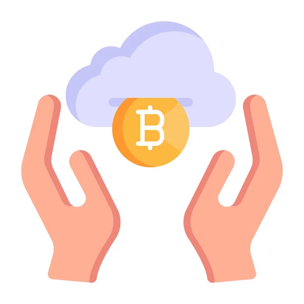 Nuvem Bitcoin Design Simples — Vetor de Stock
