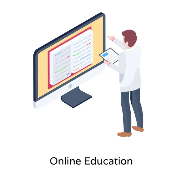オンライン教育です シンプルなデザイン — ストックベクタ