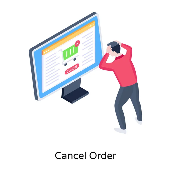 Cancel Order Web Icon — Stock Vector