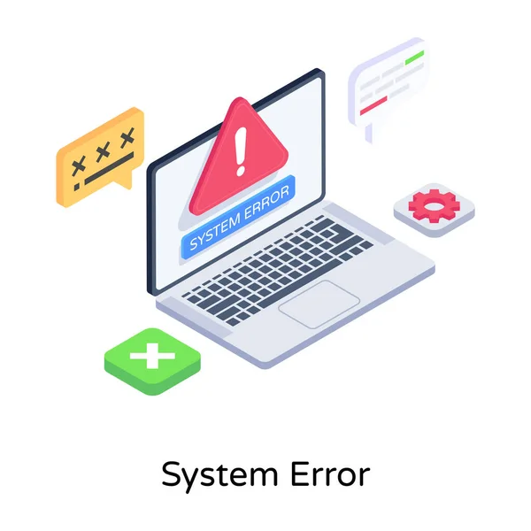 Ícone Vetor Plano Erro — Vetor de Stock