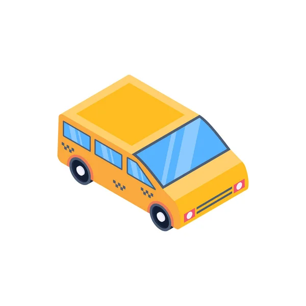 Vector Icono Bus Isométrico Señal Coche Taxi Ilustración Símbolo Contorno — Vector de stock