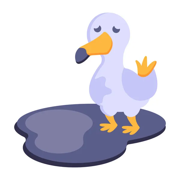 Ikona Kaczki Kreskówka Baby Bird Wektor Ilustracja Projektowania Stron Internetowych — Wektor stockowy