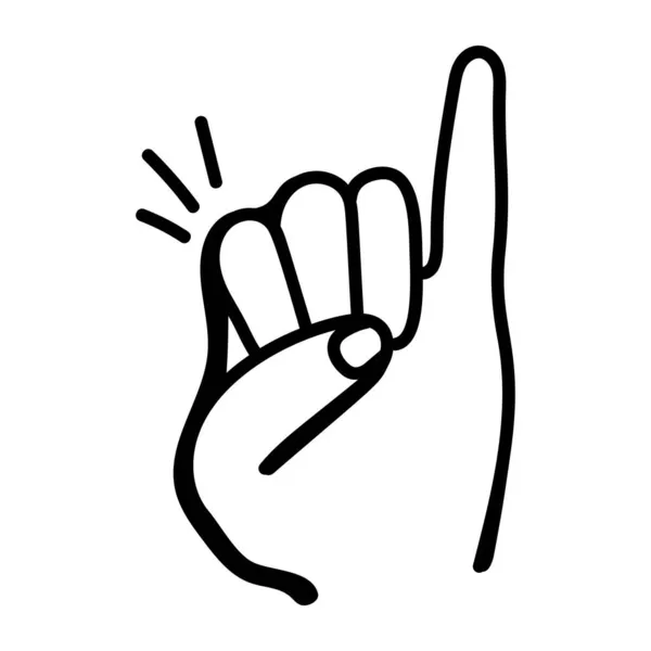 Рука Значком Жеста Контур Человеческого Пальца Векторные Иллюстрации Символ Веб — стоковый вектор