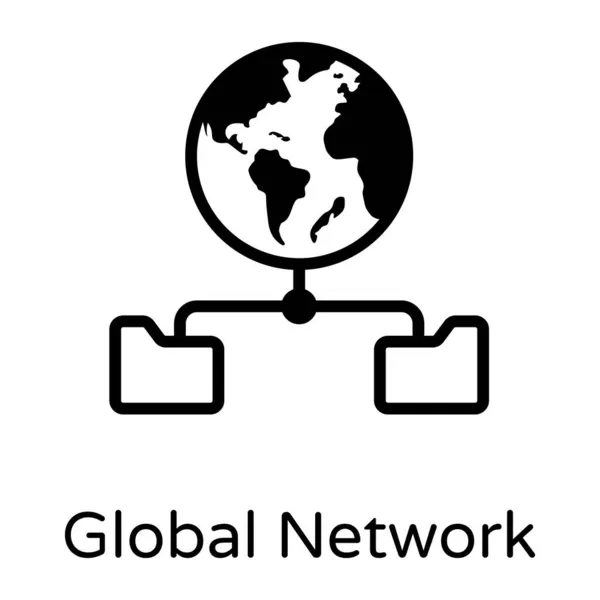 世界的なネットワーク接続線ベクトルアイコン — ストックベクタ