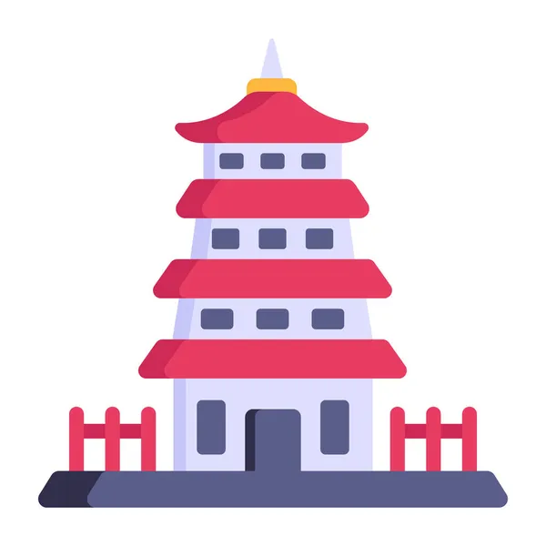 Pagoda Веб Иконка Простой Дизайн — стоковый вектор