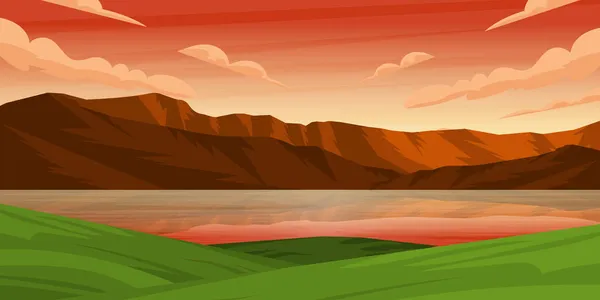 Landscape Mountains Sky — Stock Vector