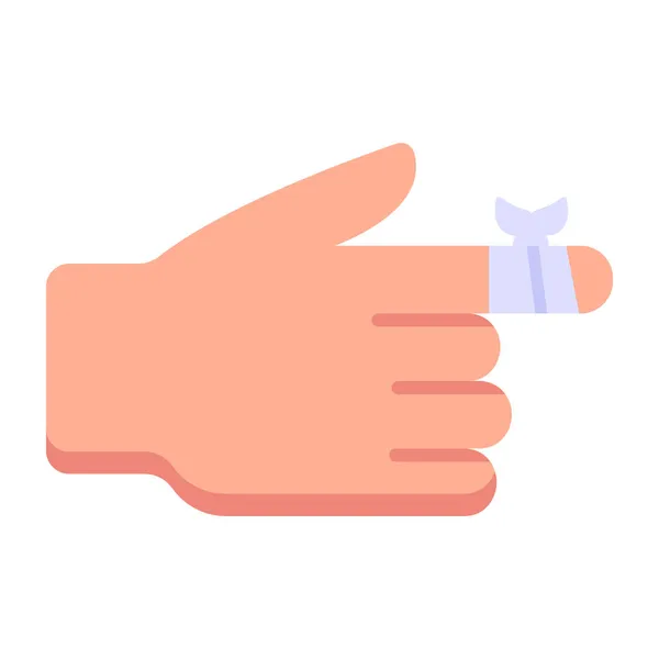 Hand Met Gewonde Vinger Pictogram — Stockvector