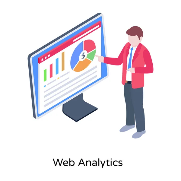 Analyse Web Icoon Eenvoudige Illustratie — Stockvector