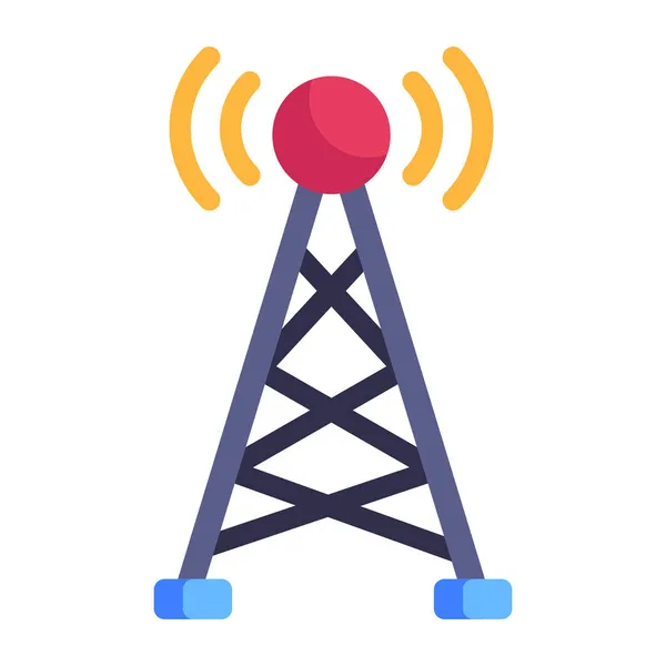 Torre Antena Ilustración Simple — Vector de stock