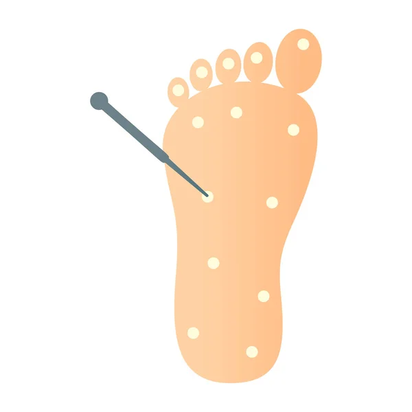 Vector Illustration Cartoon Foot Pin — Stock Vector