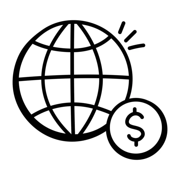 Icono Vector Economía Global — Vector de stock