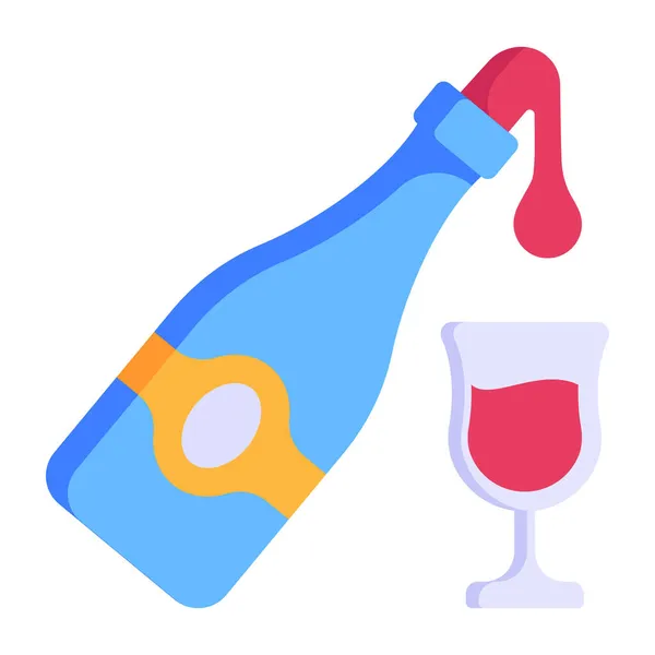 Láhev Šampaňského Jednoduchý Design — Stockový vektor