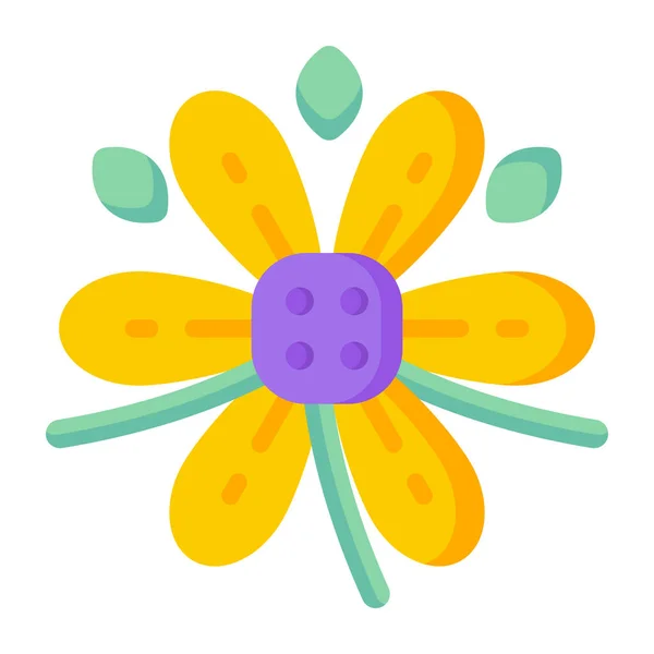 Gelbe Blume Symbol Vektor Illustration — Stockvektor