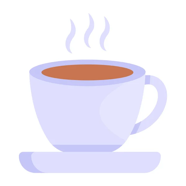 コーヒーカップのアイコン ウェブ用のホットドリンクベクトルアイコンのフラットイラスト — ストックベクタ