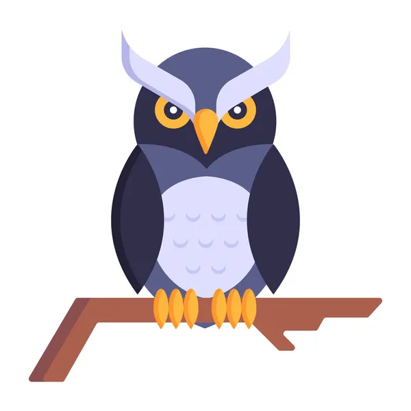 Owl Bird Icon Flat Design — Stock Vector