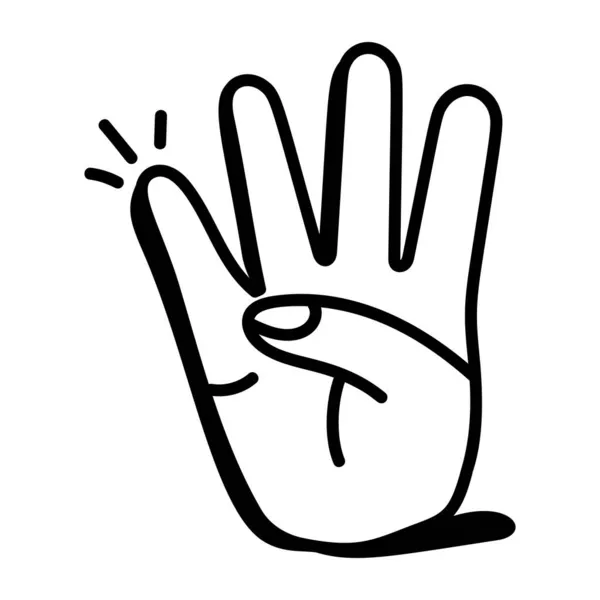 Handgesten Symbol Vektorzeichen Umrisssymbol Illustration Linearer Schriftzug Trendy Flach — Stockvektor