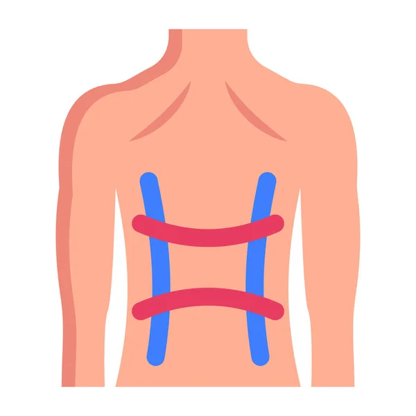 Ícone Corpo Humano Ilustração Plana Ícones Vetor Estômago Para Web — Vetor de Stock