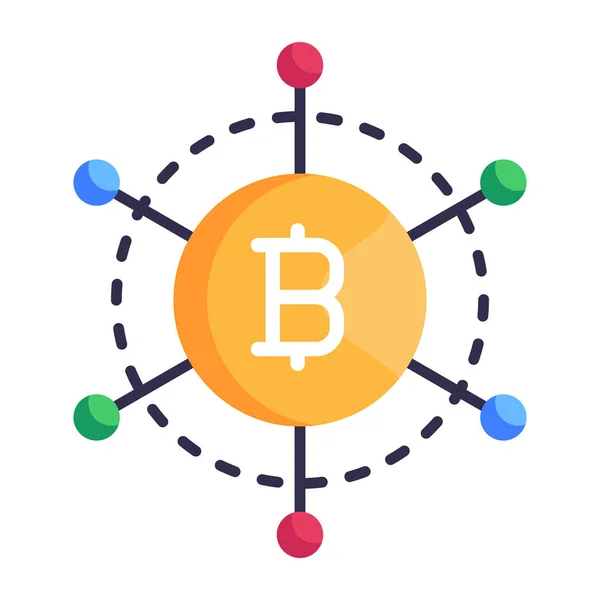 Bitcoin Vector Icono Moderno Diseño Simple — Vector de stock