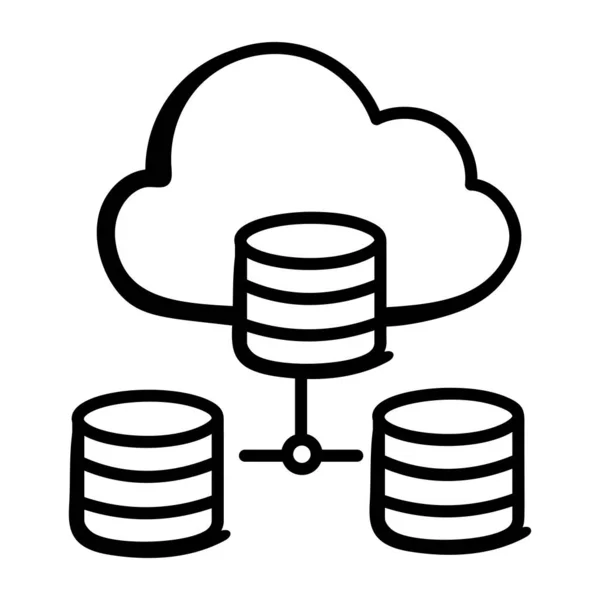 Cloud Computing Datenbank Icon Vektor Illustration Design — Stockvektor