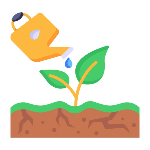 Riego Planta Icono Web Ilustración Simple — Vector de stock