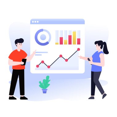 seo modern simgelerin düz tasarım vektör çizimi