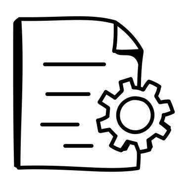 Dosya klasörü ve dişli dişli. Basit resimleme