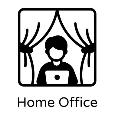 Dizüstü bilgisayarda çalışan bir adamın vektör çizimi