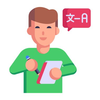 Konuşma balonu vektör çizimi olan çocuk