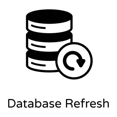 veritabanı düz vektör simgesi.