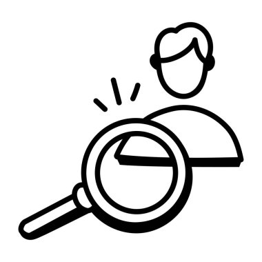 Büyüteç vektör çizimine sahip iş adamı