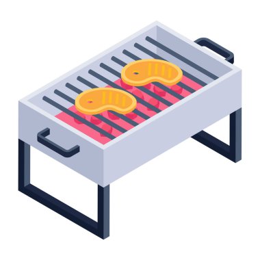 izometrik yiyecek, vektör illüstrasyonu