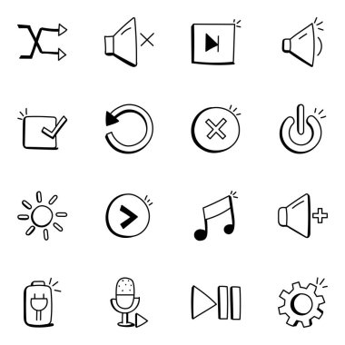 ortam simgeleri, vektör illüstrasyonu