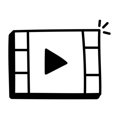 video simgesi. Beyaz arkaplanda müzik çalıcı vektör resimleme çizelgesi