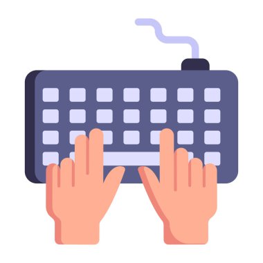 Eller vektör illüstrasyon tasarımlı klavye