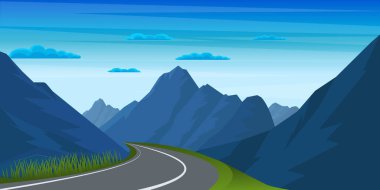 Güzel dağ manzarası. Beyaz tepeler ve mavi gökyüzü ile yaz arkaplanı.