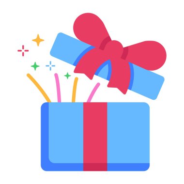 Kurdele yay vektör illüstrasyonlu hediye kutusu